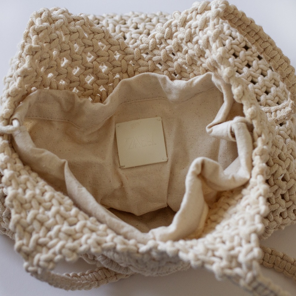 Zara Macrame Beach Bag - Picture 3 of 6